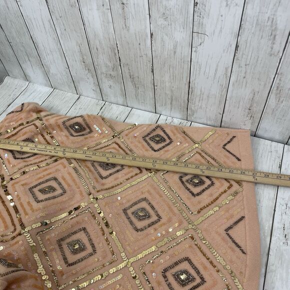 Vtg Outlander Sweater Sz L Wool Angora Blend Sequin Beaded Peach - Golden Girls - Picture 10 of 10